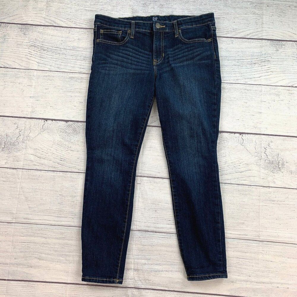 Gap Denim Jeans sz 29 Reg Jegging Dark Wash Inseam 25.5" Women's Crop